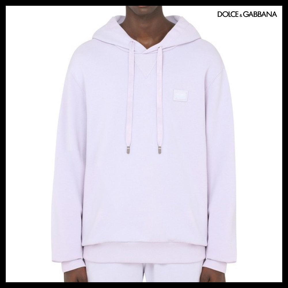 【Dolce & Gabbana】JERSEY HOODIE WITH BRANDED TAG Regular