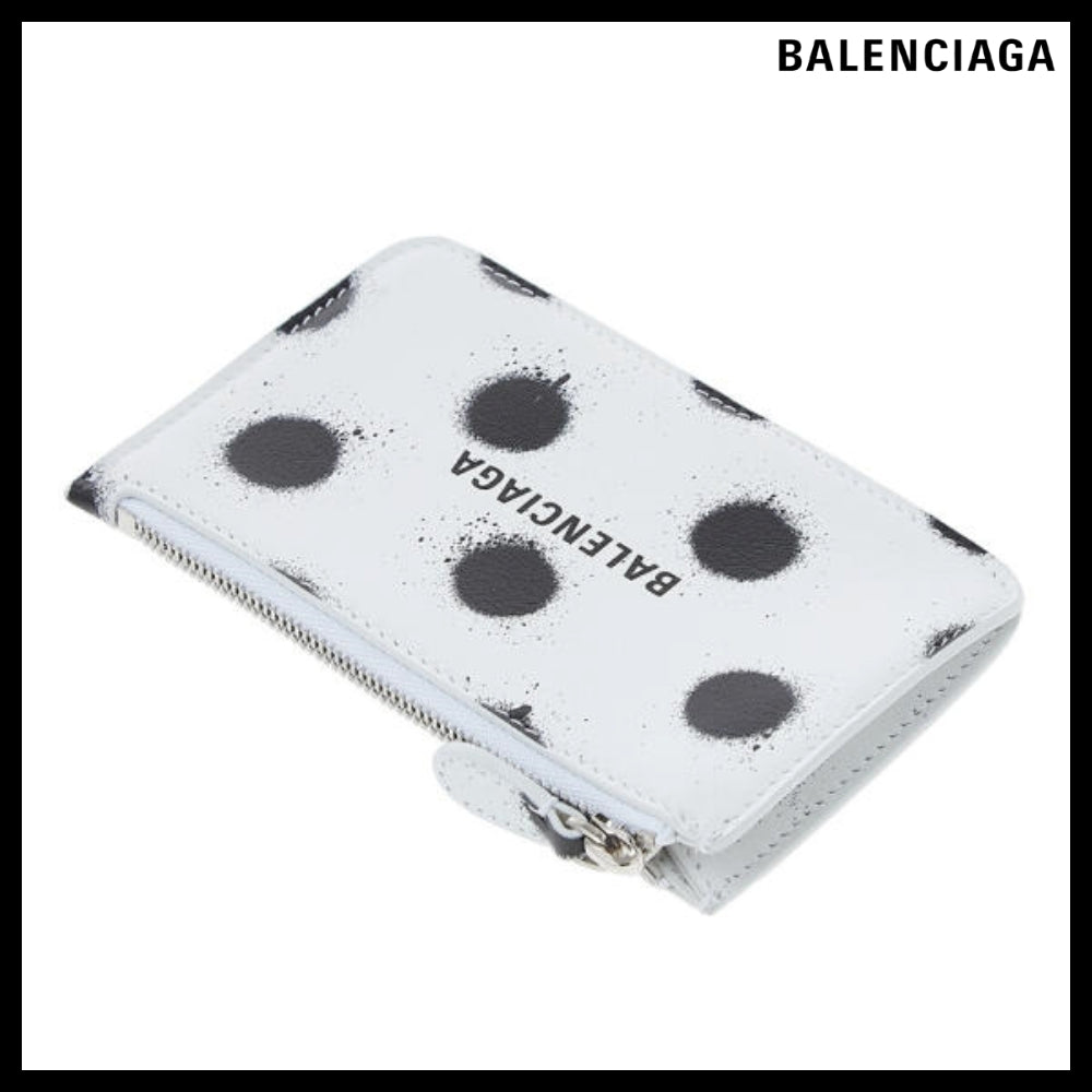 BALENCIAGA Spray Polka Dot Print Card Holder