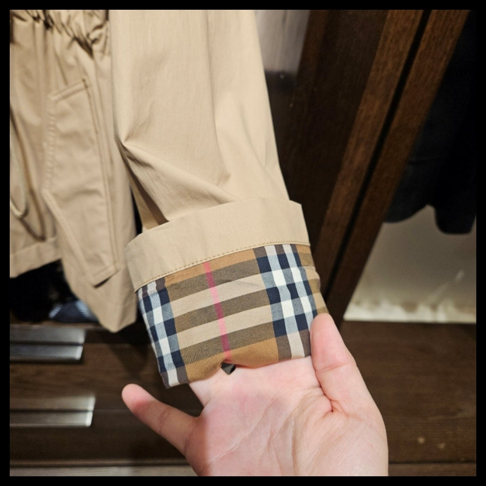 【BURBERRY】MEDLEY Drawstring Cotton Hooded Jacket Beige