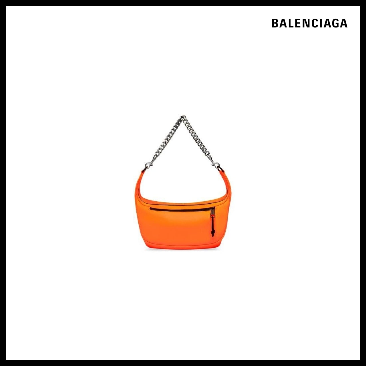 【BALENCIAGA】Raver Medium Bag with Chain in Fluo Orange