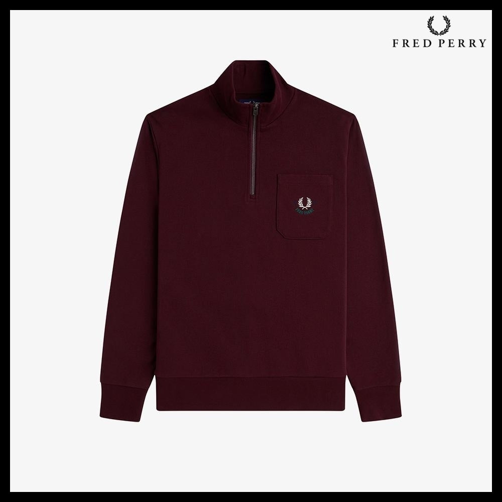 【FREDPERRY】ClubhouseEmbroideredChampionHalfzipSweatshirt