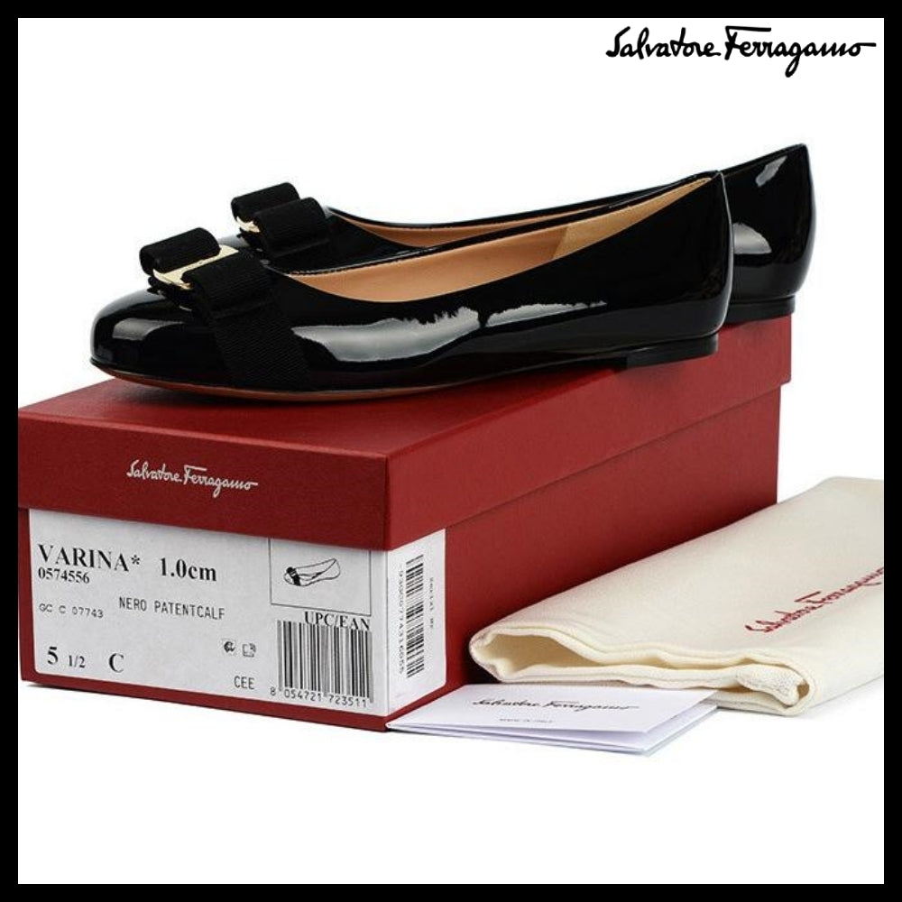 ◆FERRAGAMO◆VARINA FLAT SHOES BLACK