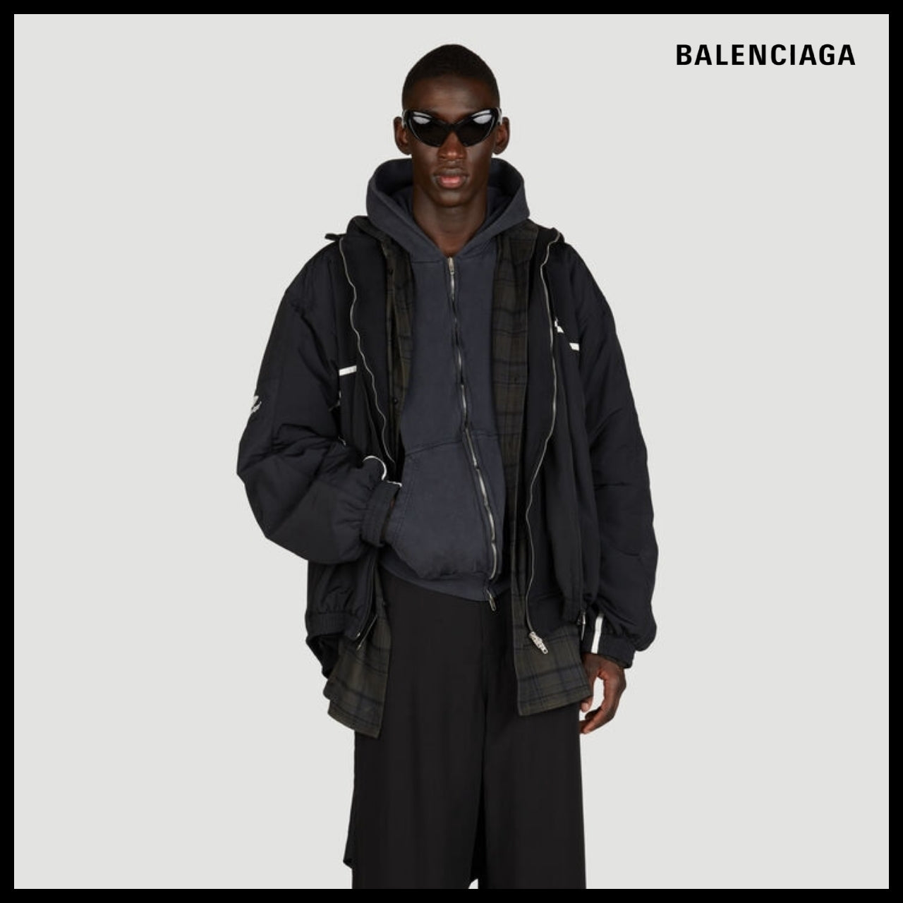【BALENCIAGA】3B Sports Icon Layered Tracksuit Jacket