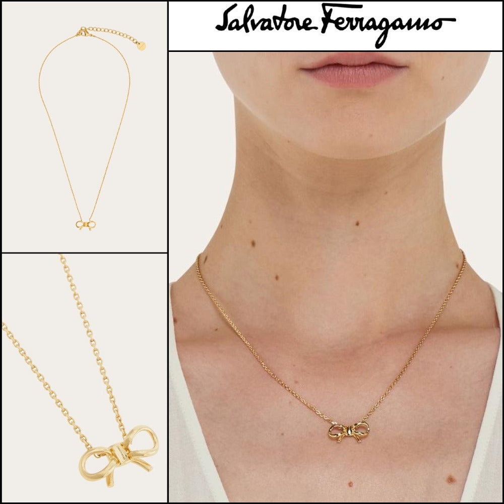◆SALVATORE FERRAGAMO◆Bow Pendant Necklace