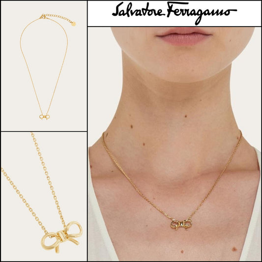 ◆SALVATORE FERRAGAMO◆Bow Pendant Necklace