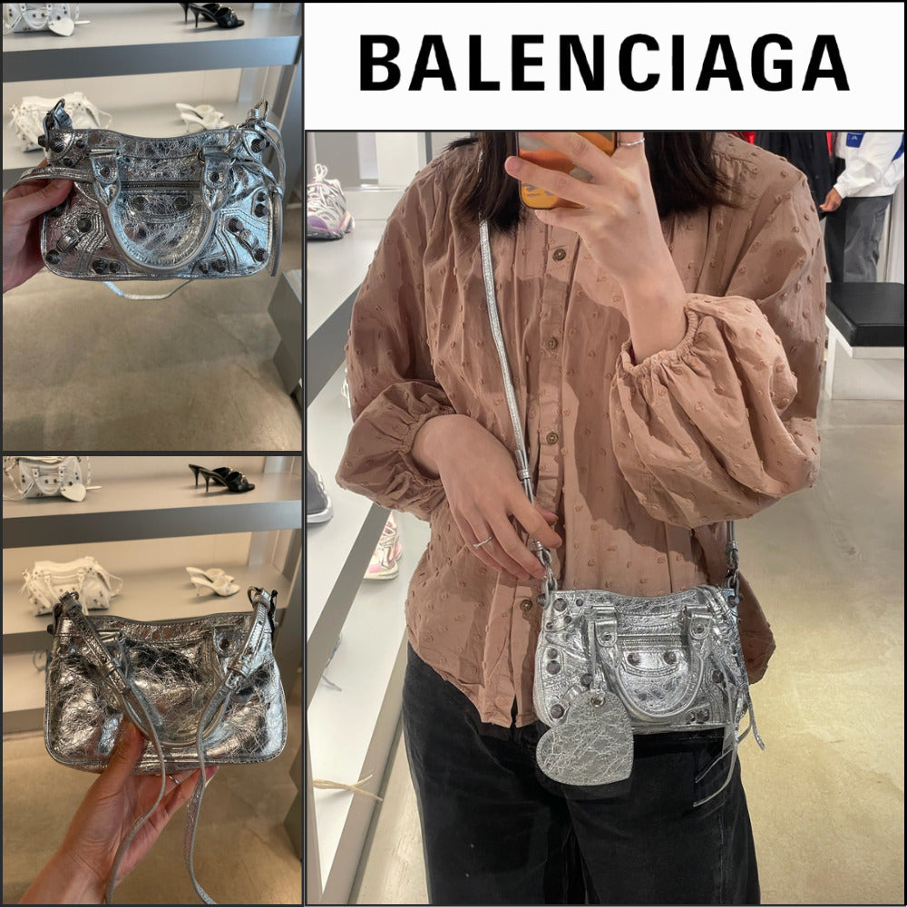 【BALENCIAGA】Neo Cagole Metallic Mini Tote Shoulder Bag