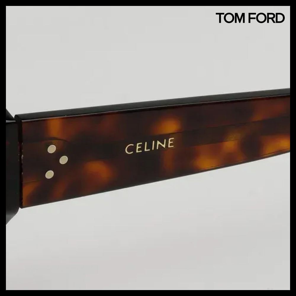 【CELINE】Thick Round Leopard Horn-Rimmed Eyeglasses Fashion