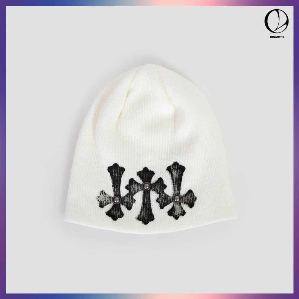 【BINARY01】SKUUNI PRINTED BEANIE 4COLORS
