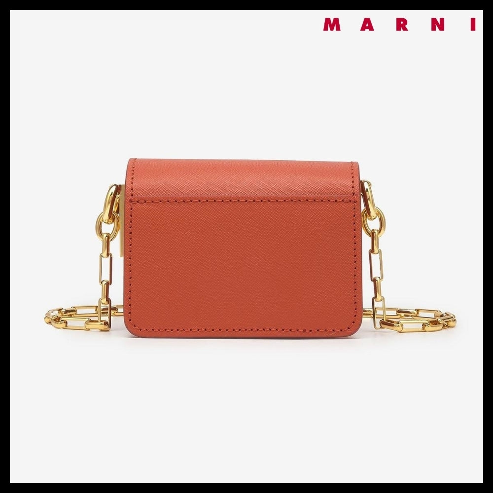 【MARNI】Trunk Nano Chain Crossbody Bag - Brick