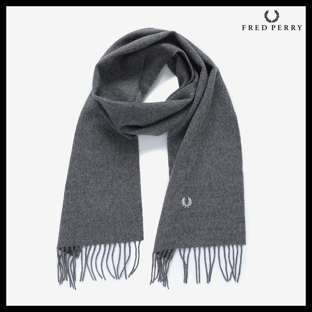 【FRED PERRY】Lambswool Scarf Gray 203