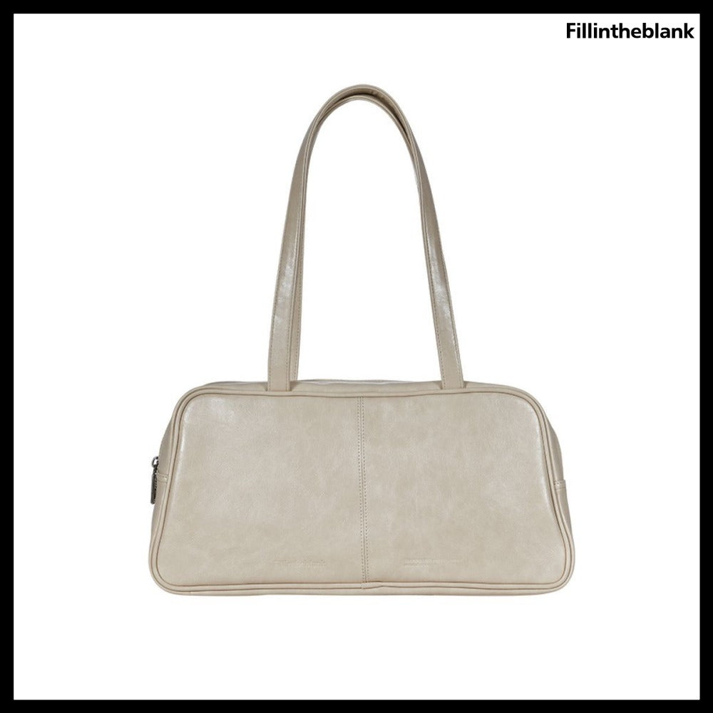 【FILL IN THE BLANK】TRAPEZOID BAGUETTE SHOULDER BAG 3COLORS