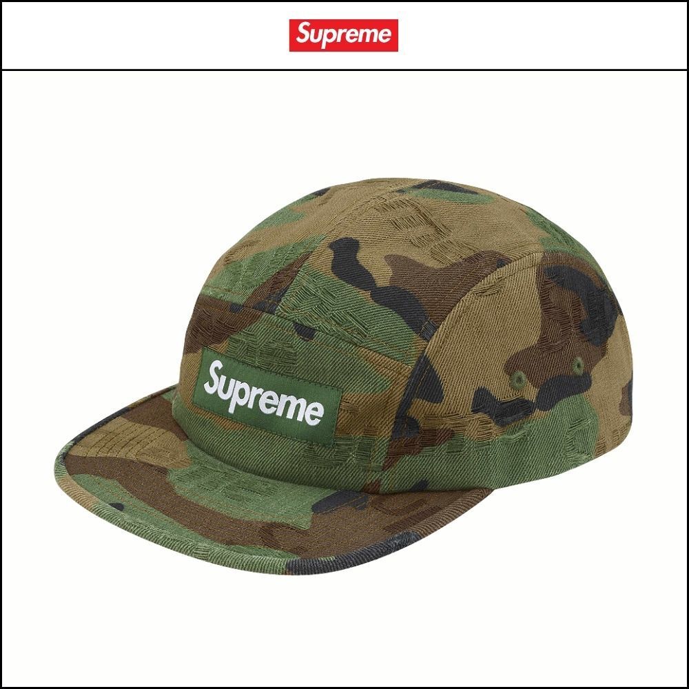 ★100%正規品保証 Supreme★ Jacquard Logos Denim Camp Cap