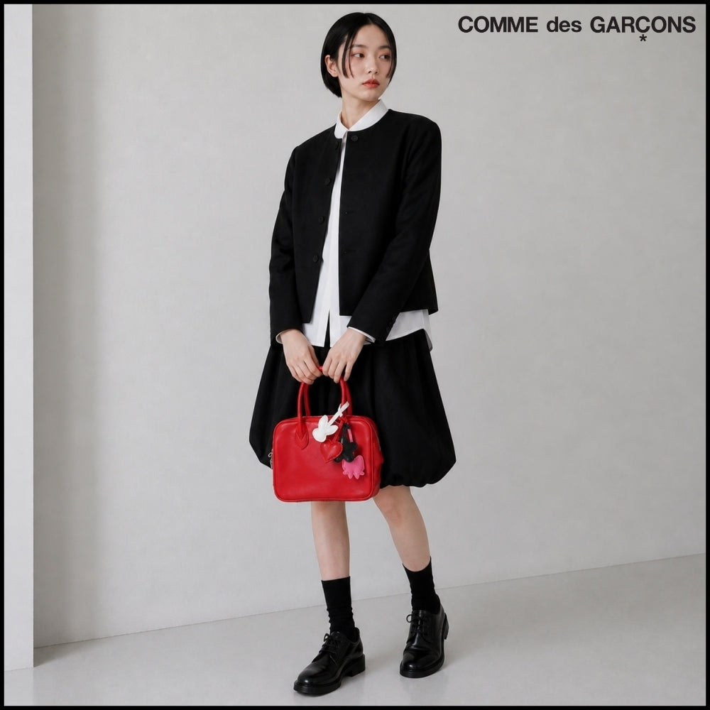 【COMME DES GARCONS】Small Zip Handbag Red
