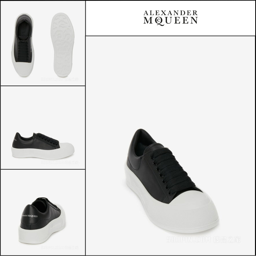 【Alexander Mcqueen】DECK Lace-up Canvas Shoes Black White