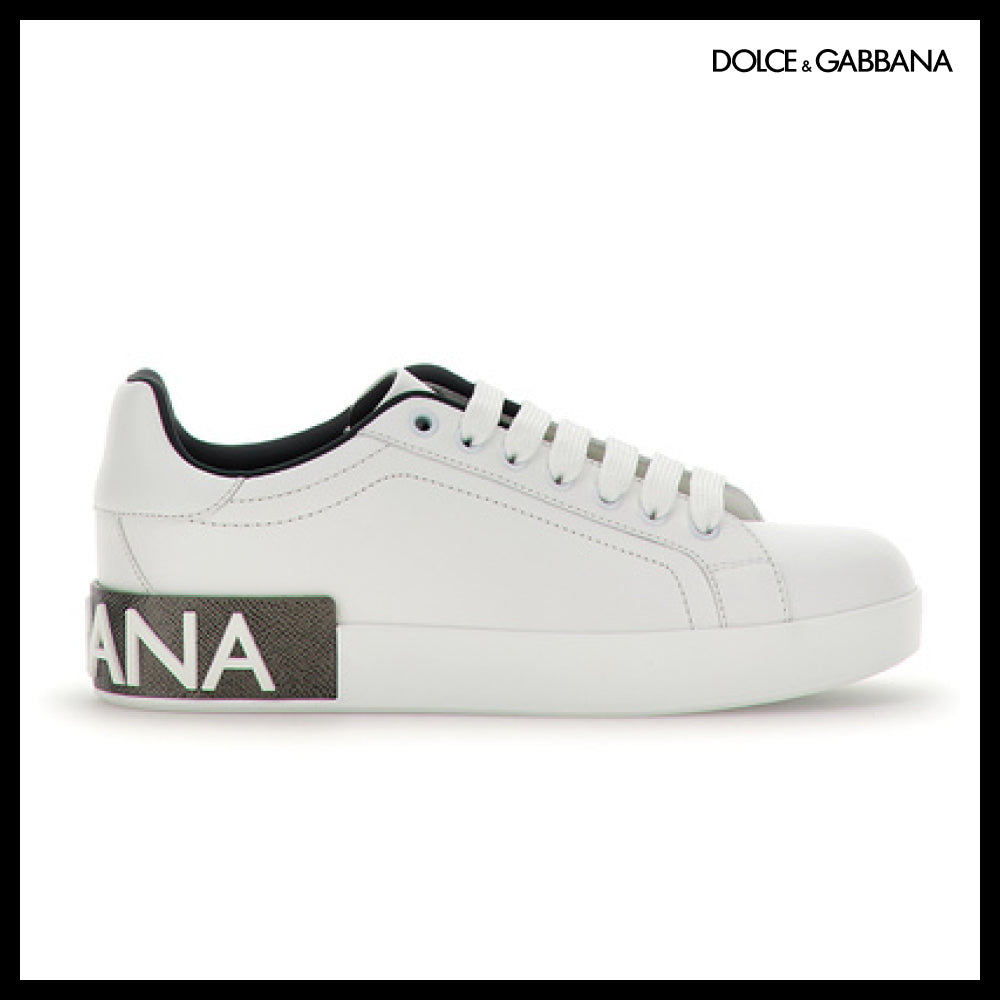 【Dolce & Gabbana】LEATHER SNEAKERS WHITE