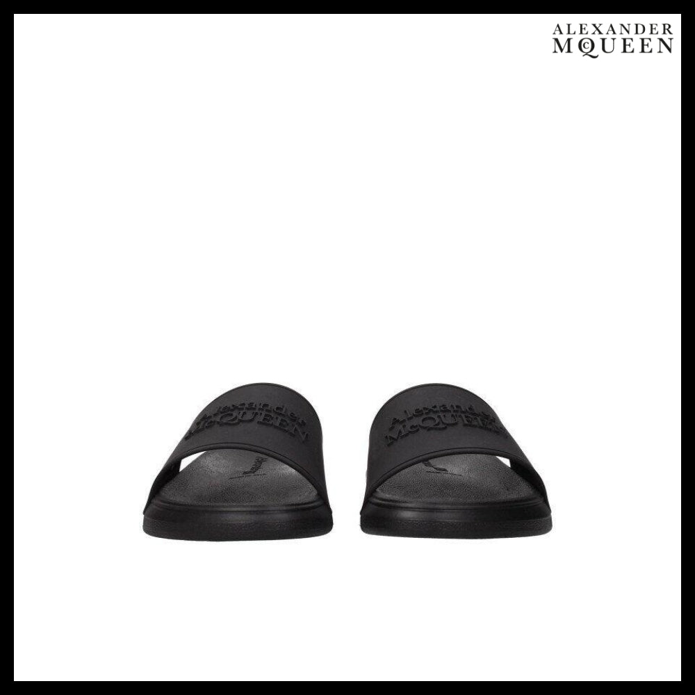 【Alexander Mcqueen】Black Logo Slide