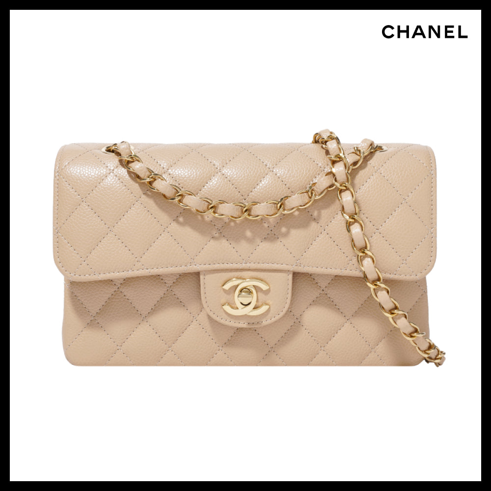 【CHANEL】Small Classic Handbag Grained Calfskin