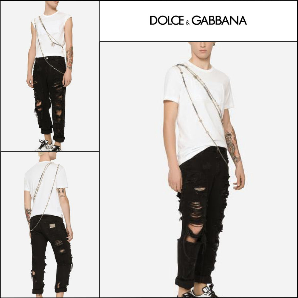 【Dolce&Gabbana】COTTON T SHIRT EMBOSSED LOGO WHITE