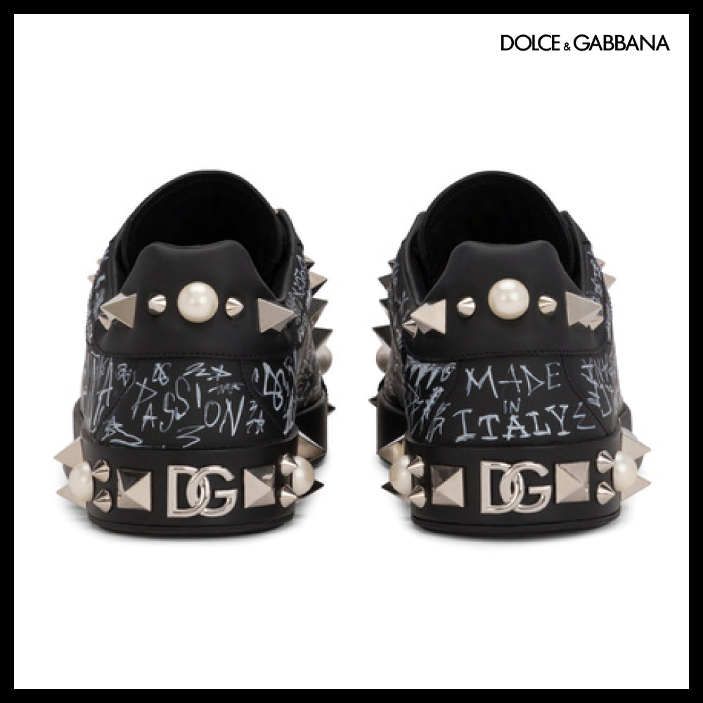 【Dolce & Gabbana】CALFSKIN NAPPA PORTOFINO SNEAKERS WITH