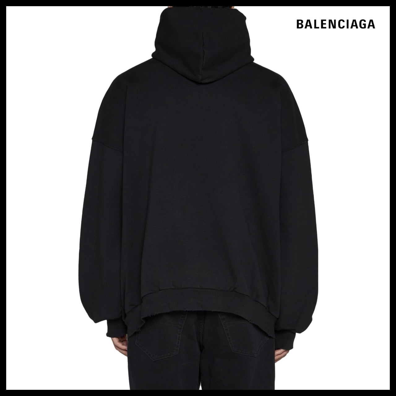 【BALENCIAGA】Bal.Com Popover Hoodie Black