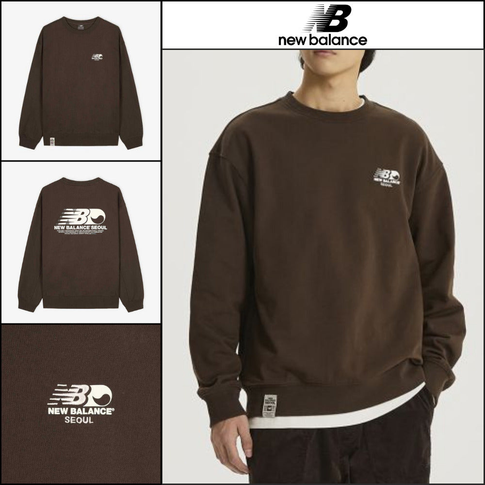 【New Balance】UNI NB Seoul Exclusive Sweatshirt Brown