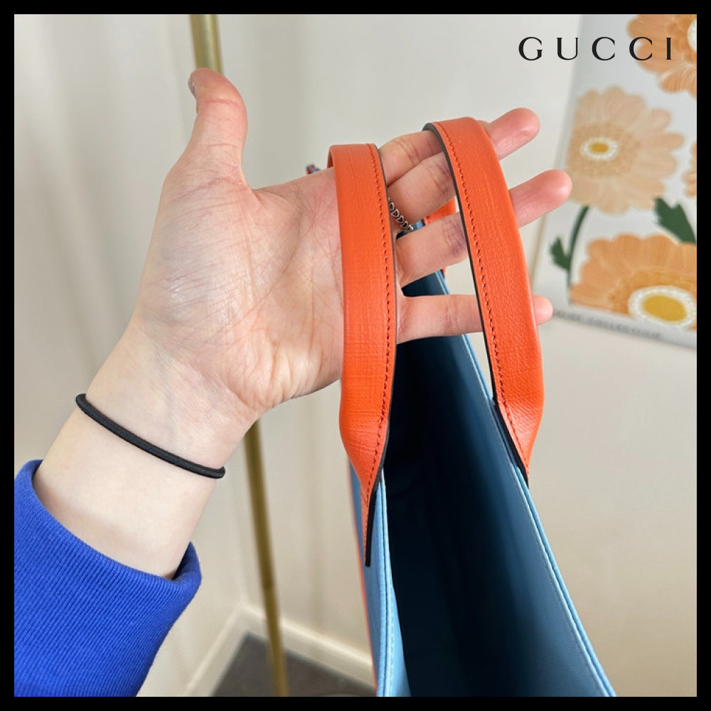 【GUCCI】 ウェブ インターロッキング ロゴ スクエア トート