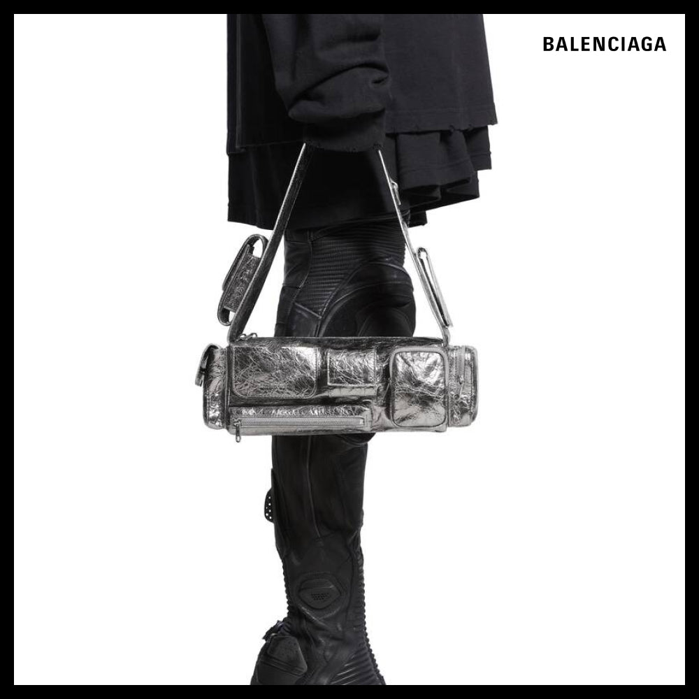 【BALENCIAGA】Superbusy XS Sling Bag Metallized Silver