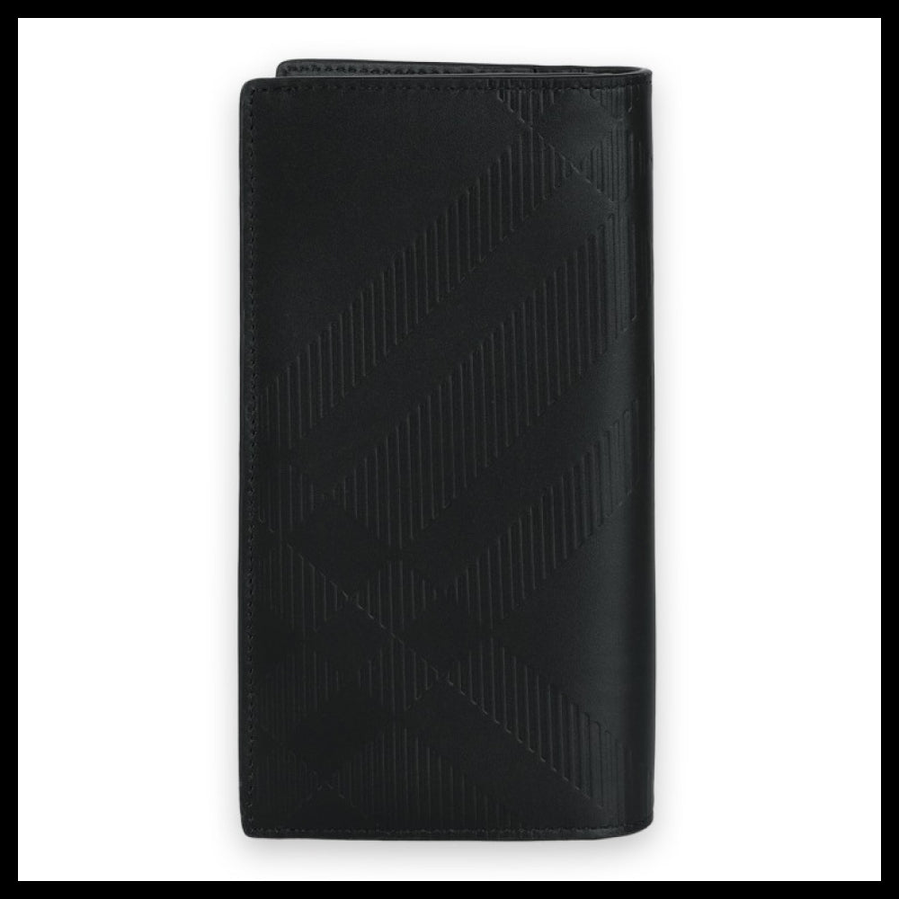 【Burberry】Continental Check Long Wallet Black