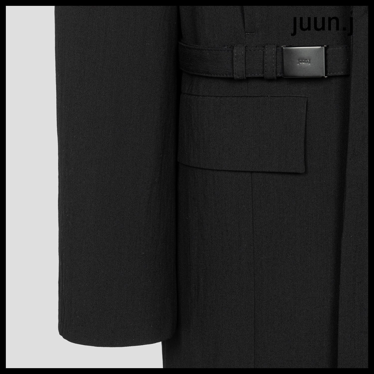 【JUUN.J】CORE Blended Wool Belted Coat Black