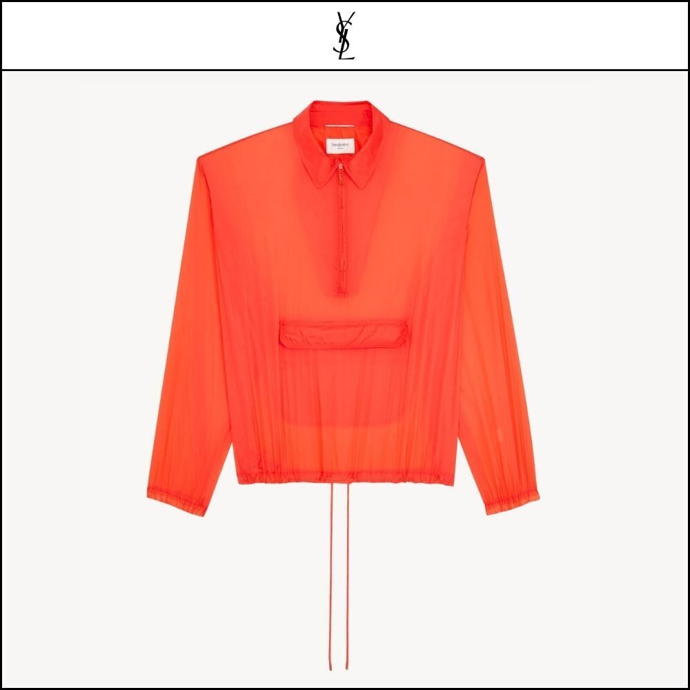 【Saint Laurent】Nylon Broad Shoulder Windbreaker
