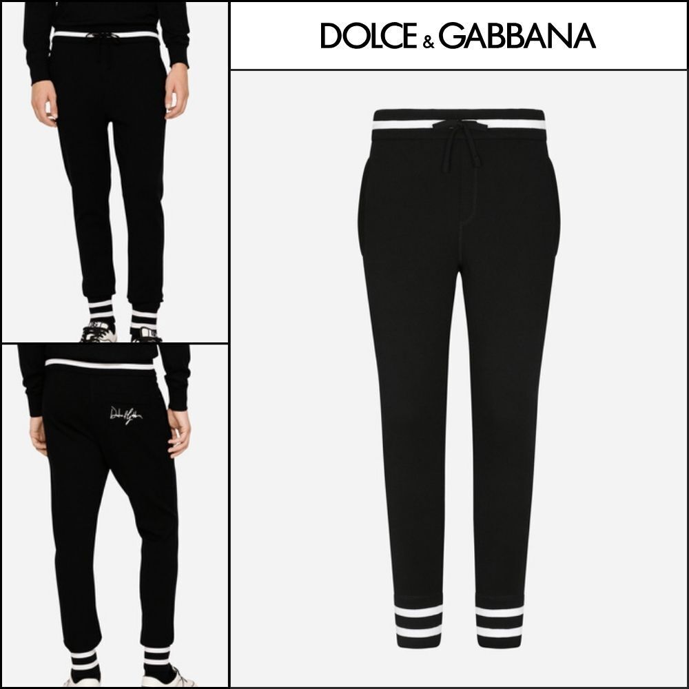【Dolce & Gabbana】WOOL JOGGING PANTS WITH EMBROIDERY