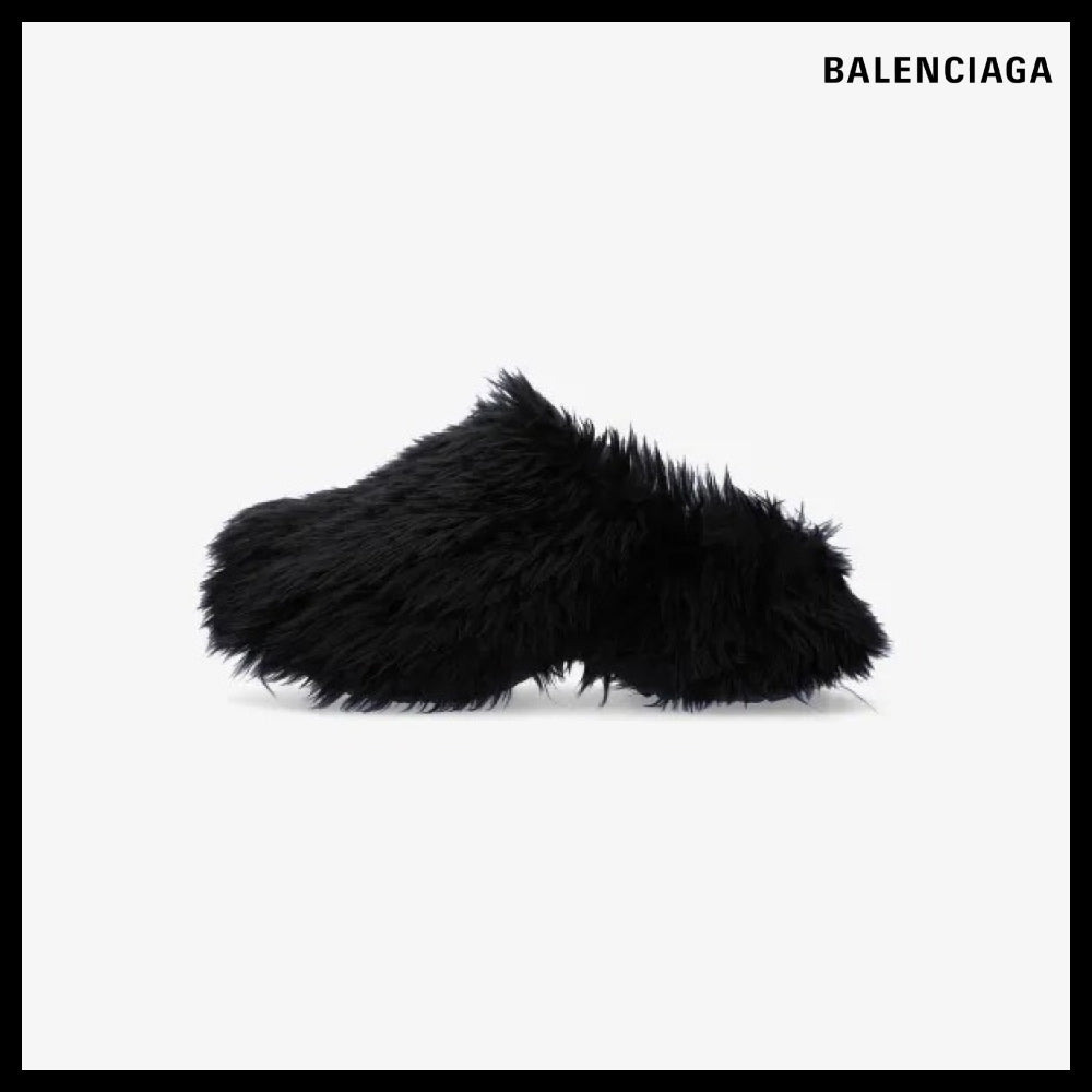 【BALENCIAGA】Crocs Fake Fur Mules Black