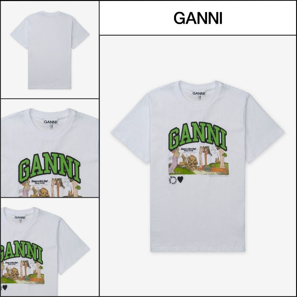 【Ganni】Basic Jersey Poppy C Relax Fit Short Sleeve T-shirt