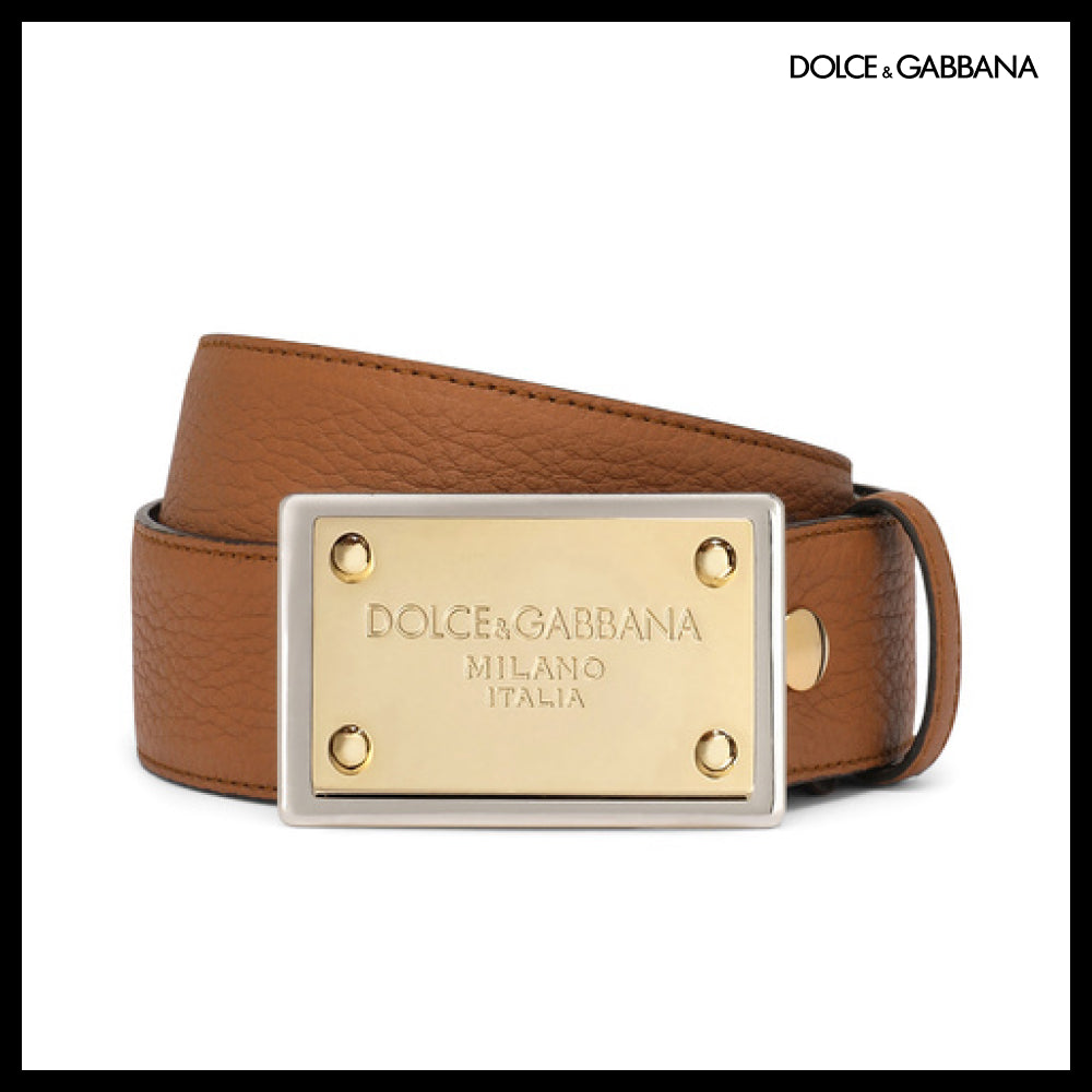 【Dolce & Gabbana】GRAINY CALFSKIN BELT
