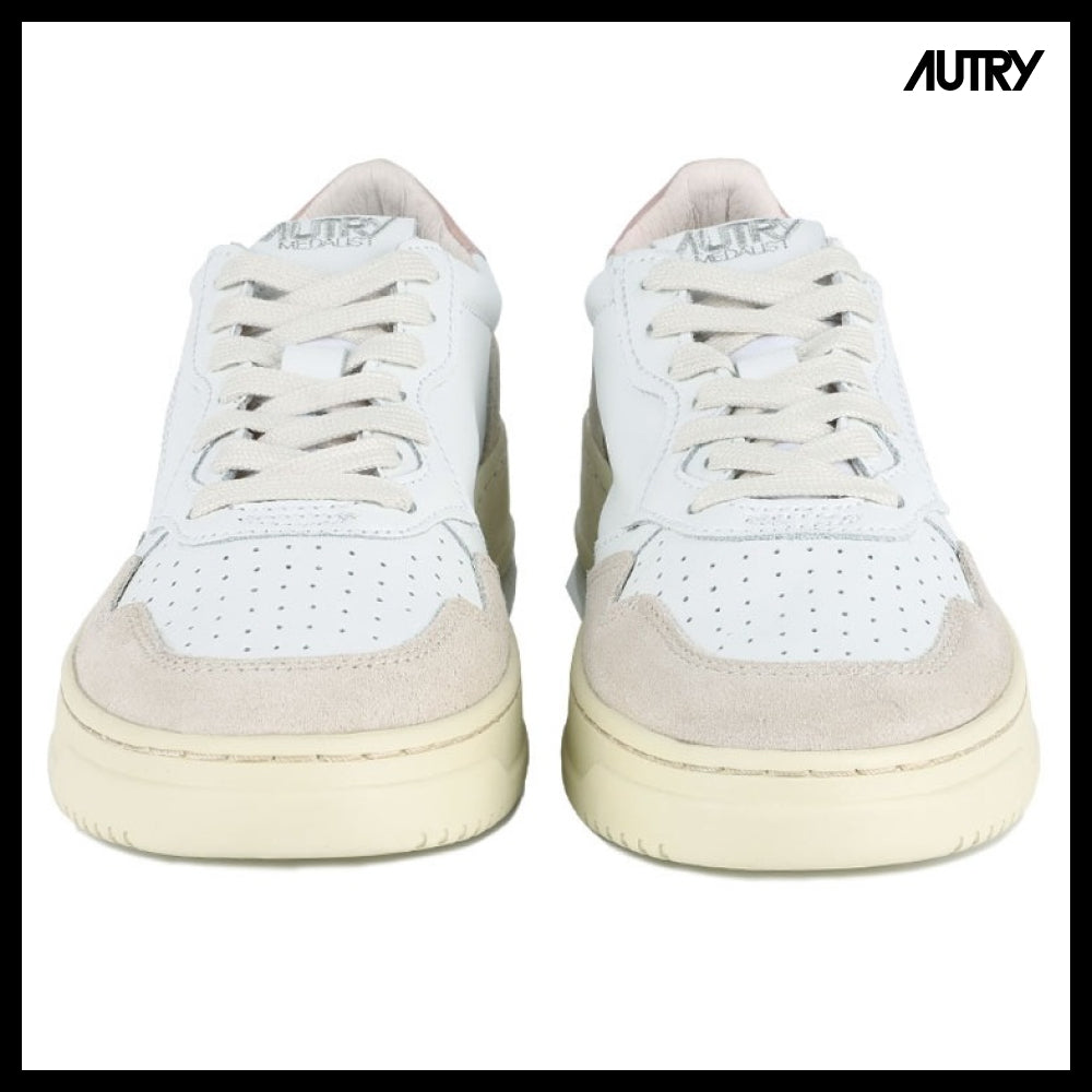 【AUTRY】Medalist Leather Suede Low Top Pink Tab