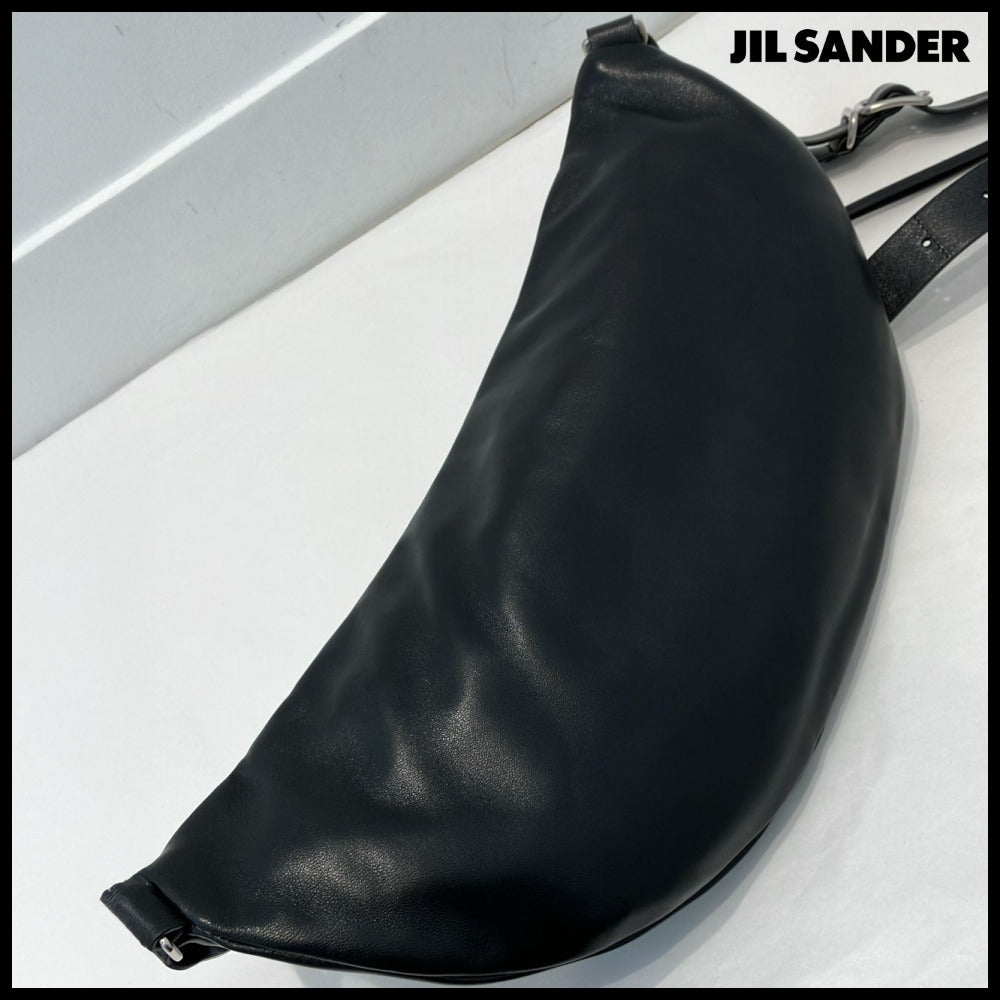 【JIL SANDER】Waist Bag Large Black Leather Bag