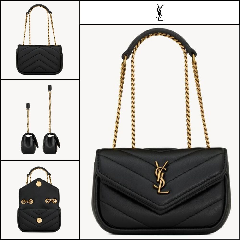 【Saint Laurent】Lambskin LOULOU Micro Bag Black