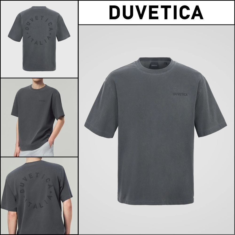 【DUVETICA】Cutro Dark Charcoal Gray Mens Short Sleeve T