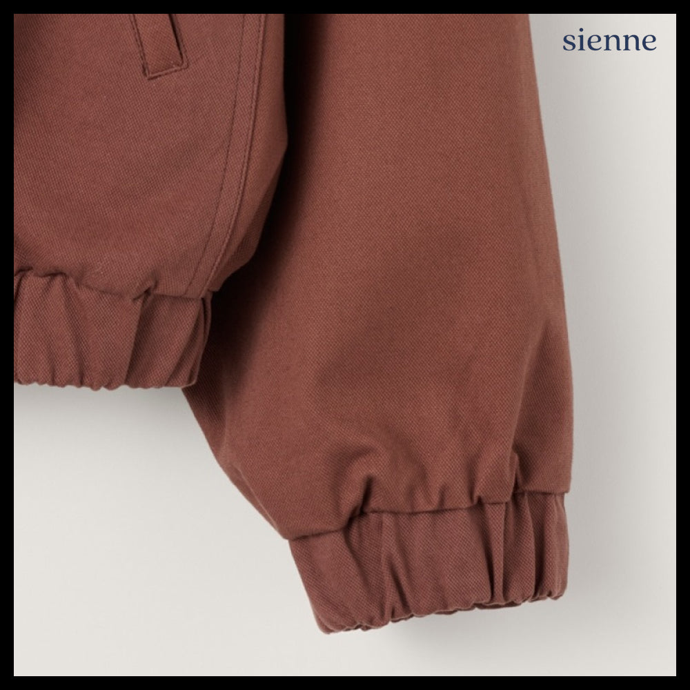 【SIENNE】Brun Checked Bomber Jacket Red Brown