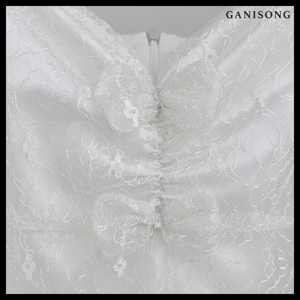 【GANISONG】Bridal Celia Dress White