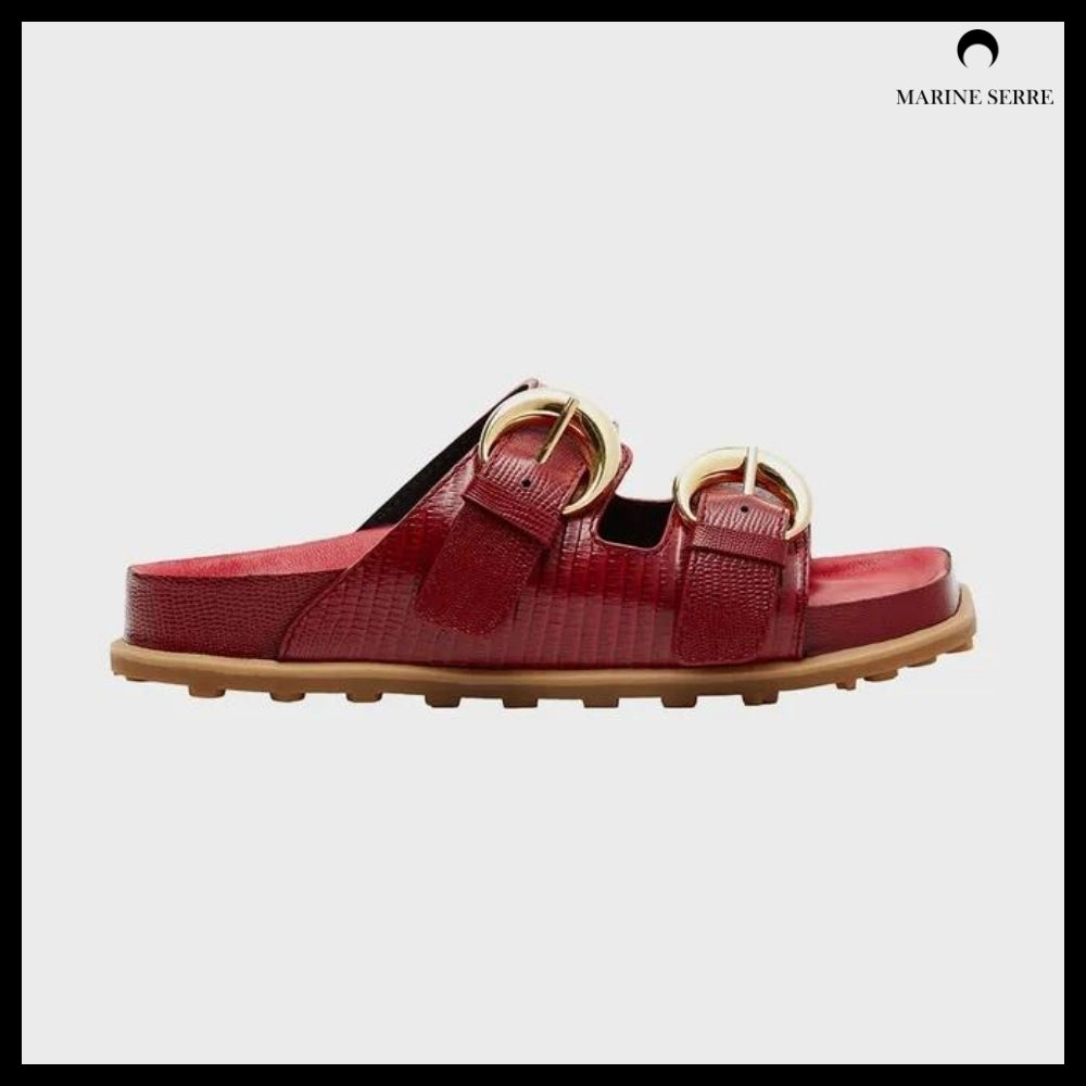 【MARINE SERRE】Men's LIZARD PRINTED LEATHER MS SLIDE RD10