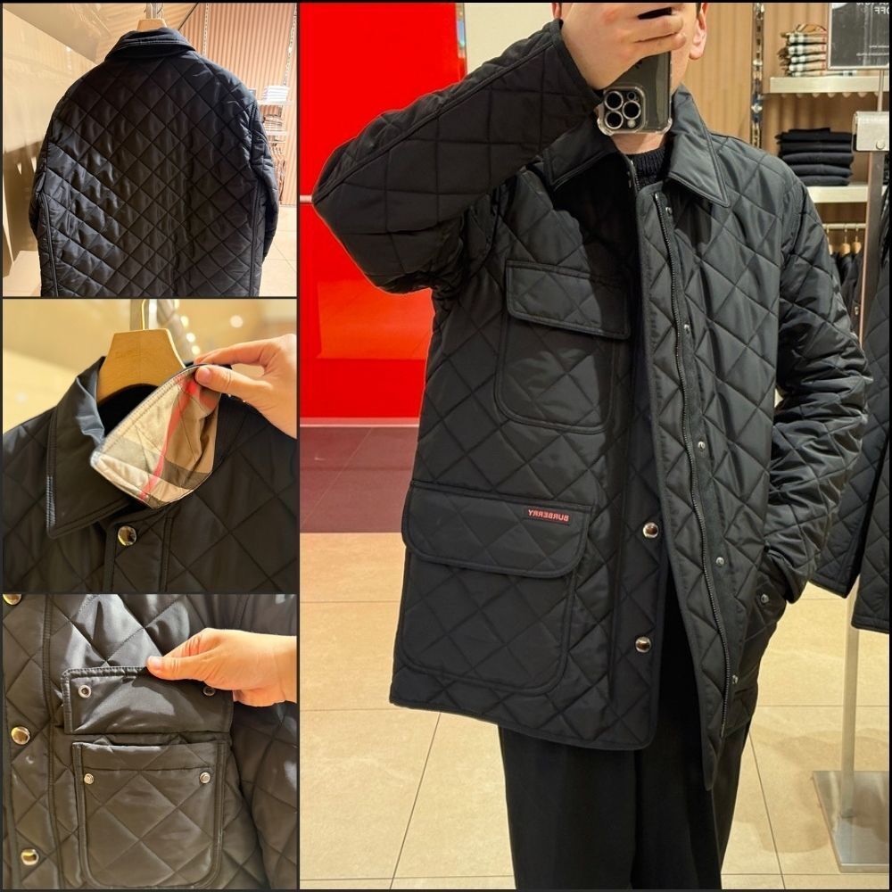 【Burberry】ALFORD Logo Quilted Nylon Men’s Jacket Black