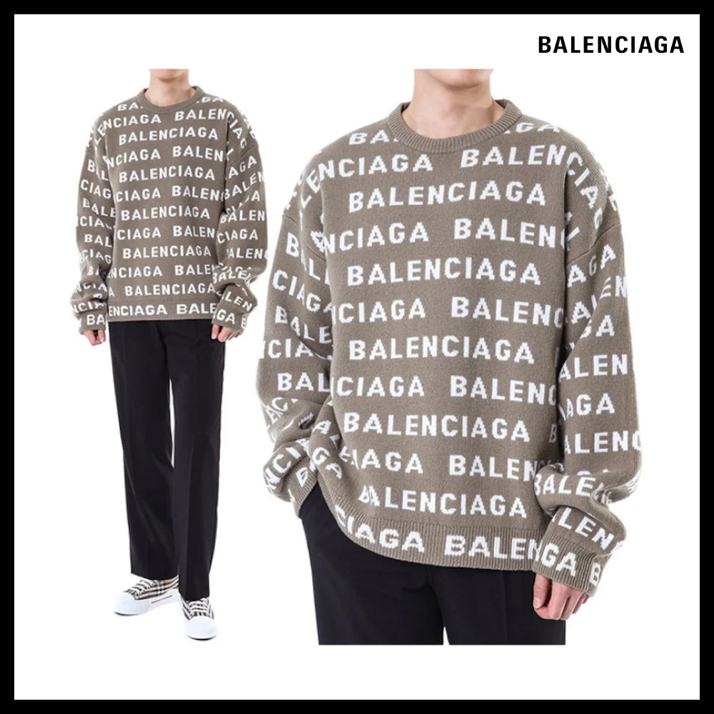 【BALENCIAGA】Bal Horizontal Allover Sweater