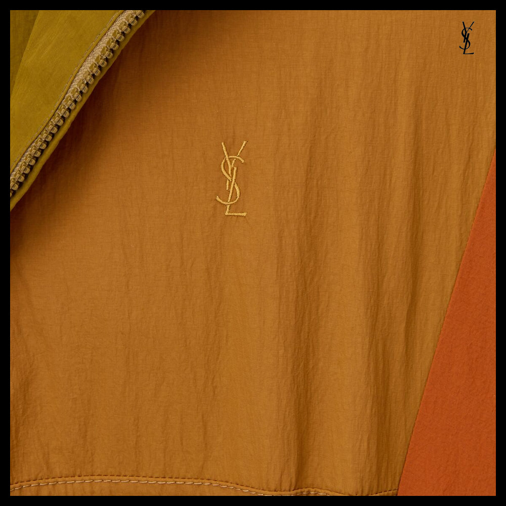 【Saint Laurent】Nylon Faille CASSANDRE Cropped Windbreaker