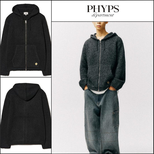 【PhypsDepartment】ハート アップル ニット フードジップアップ