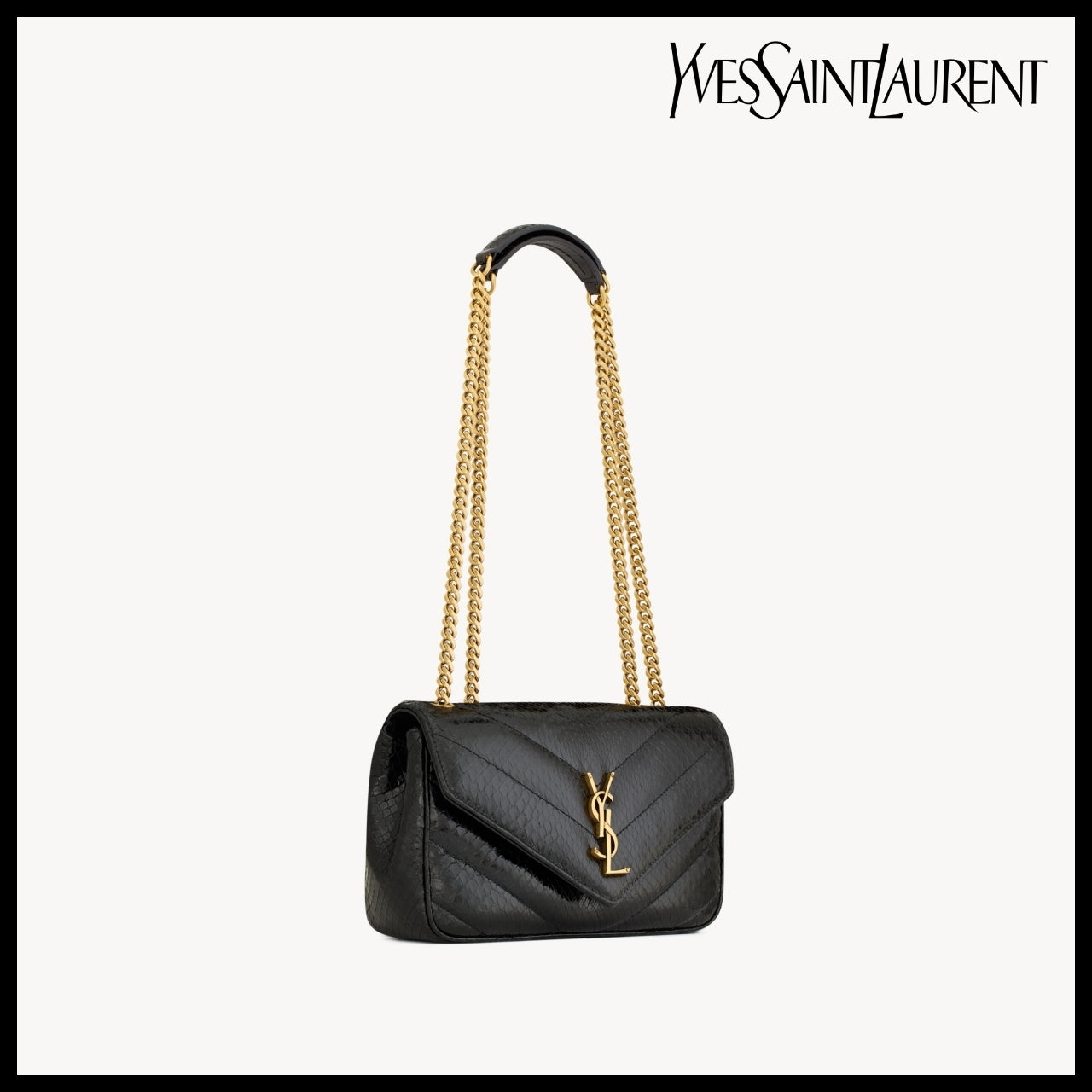 【Saint Laurent】MATELASS Python Leather LOULOU Small Bag