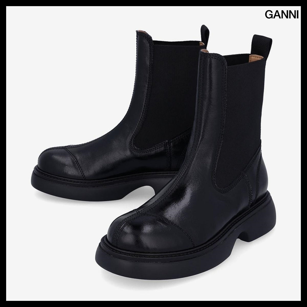 【Ganni】Everyday Mid Chelsea Boots Black