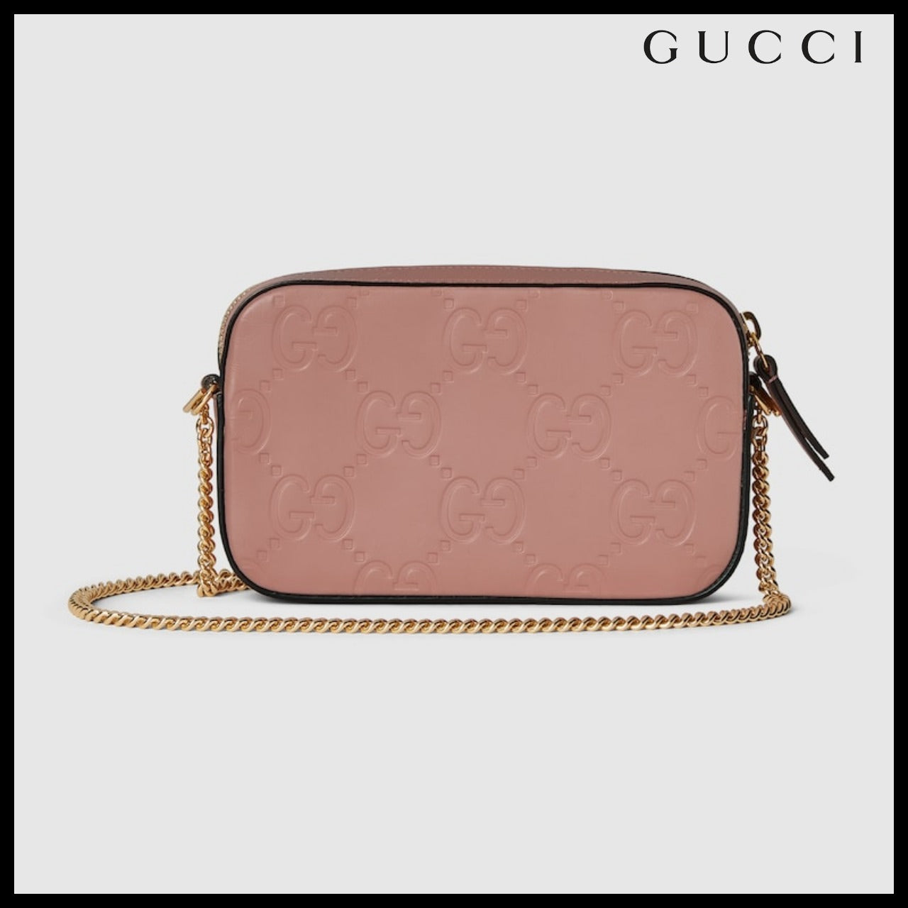 【GUCCI】GG Calf Leather Mini Shoulder Bag Dusty