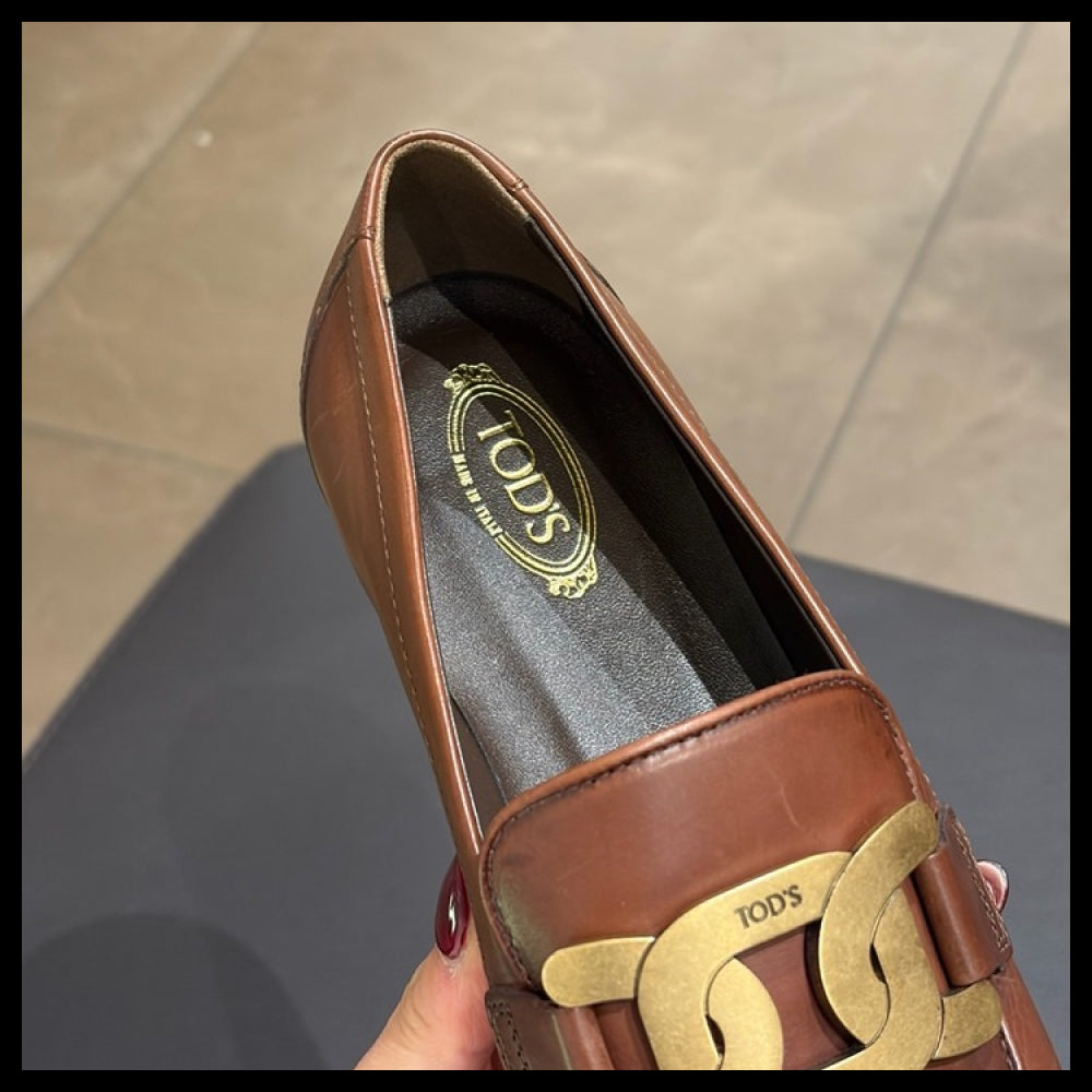 【Tod’s】CUOIO Kate Leather Women’s Loafers Brown