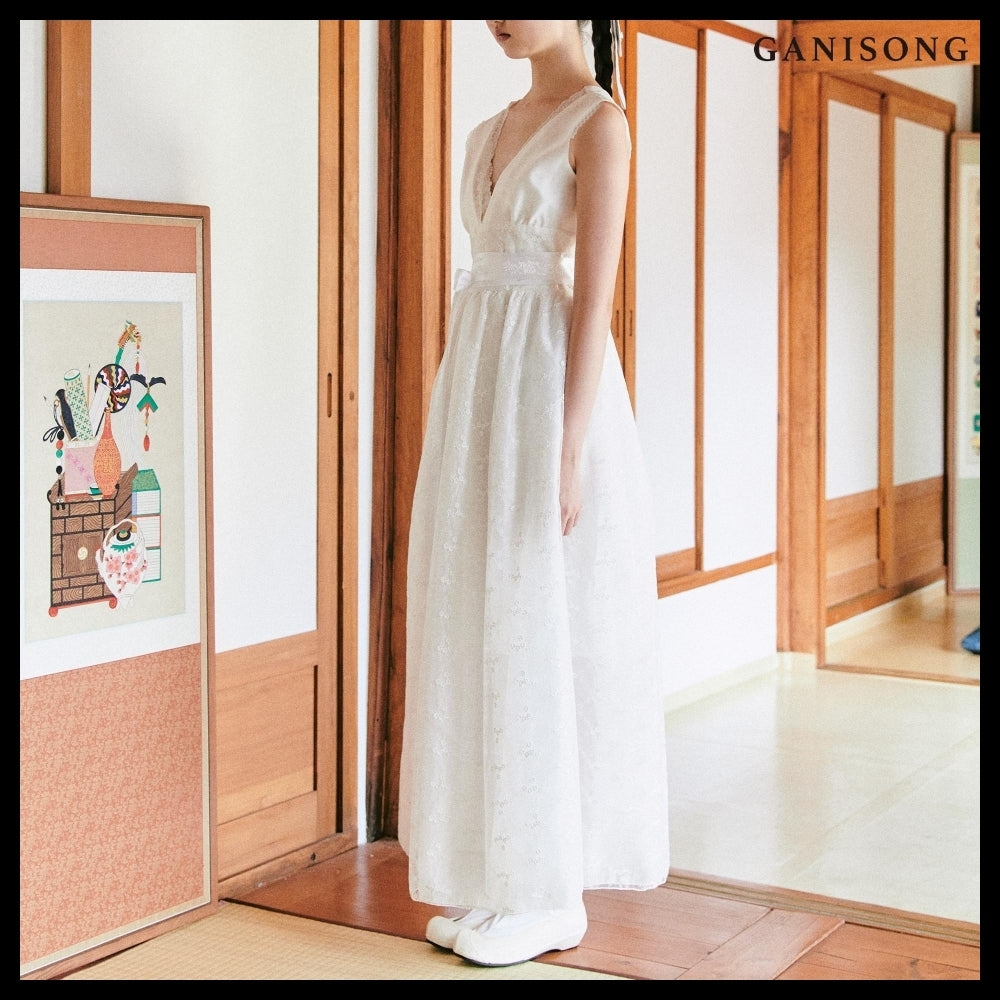 【GANISONG】Bridal Sumuk Dress White